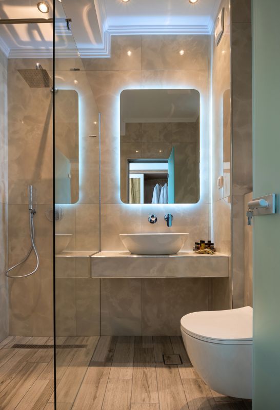 Backlit Mirror in Bathroom
